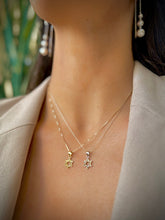 שרשרת כסף תליון מגן דוד זהב לבן צהוב 14K